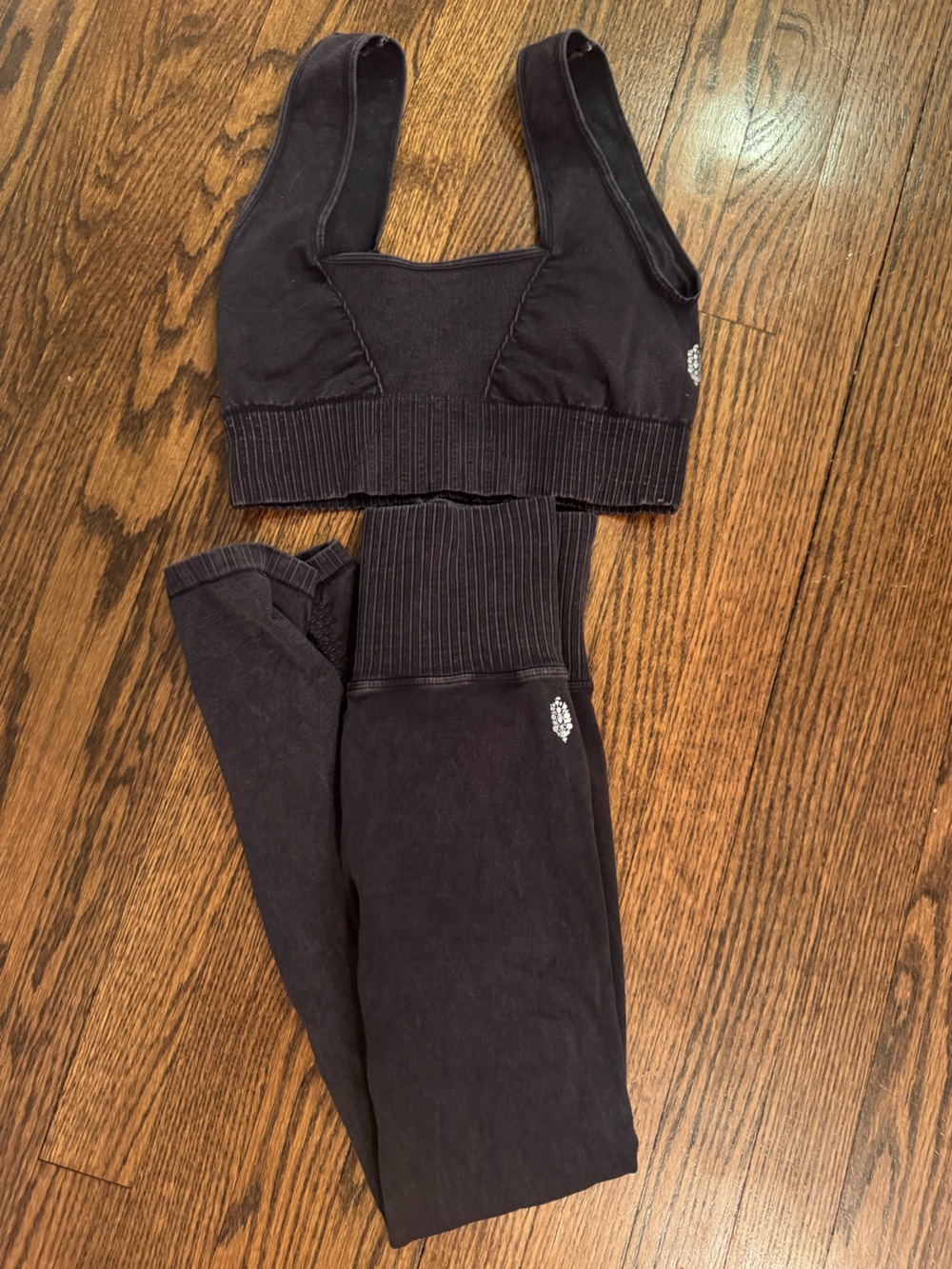 FP Movement by Free People Black Ribbed Waist Joggers